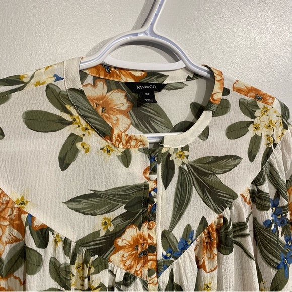 RW&CO blouse vibrant floral women’s small - Picture 3 of 7